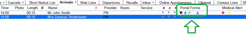 Patient Portal Form Completion status in EXACT